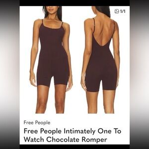 FREE PEOPLE INTIMATELY ONE TO WATCH CHOCOLATE ROMPER